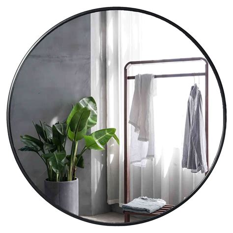 large round black mirror 48 inch|large black round wall mirror.